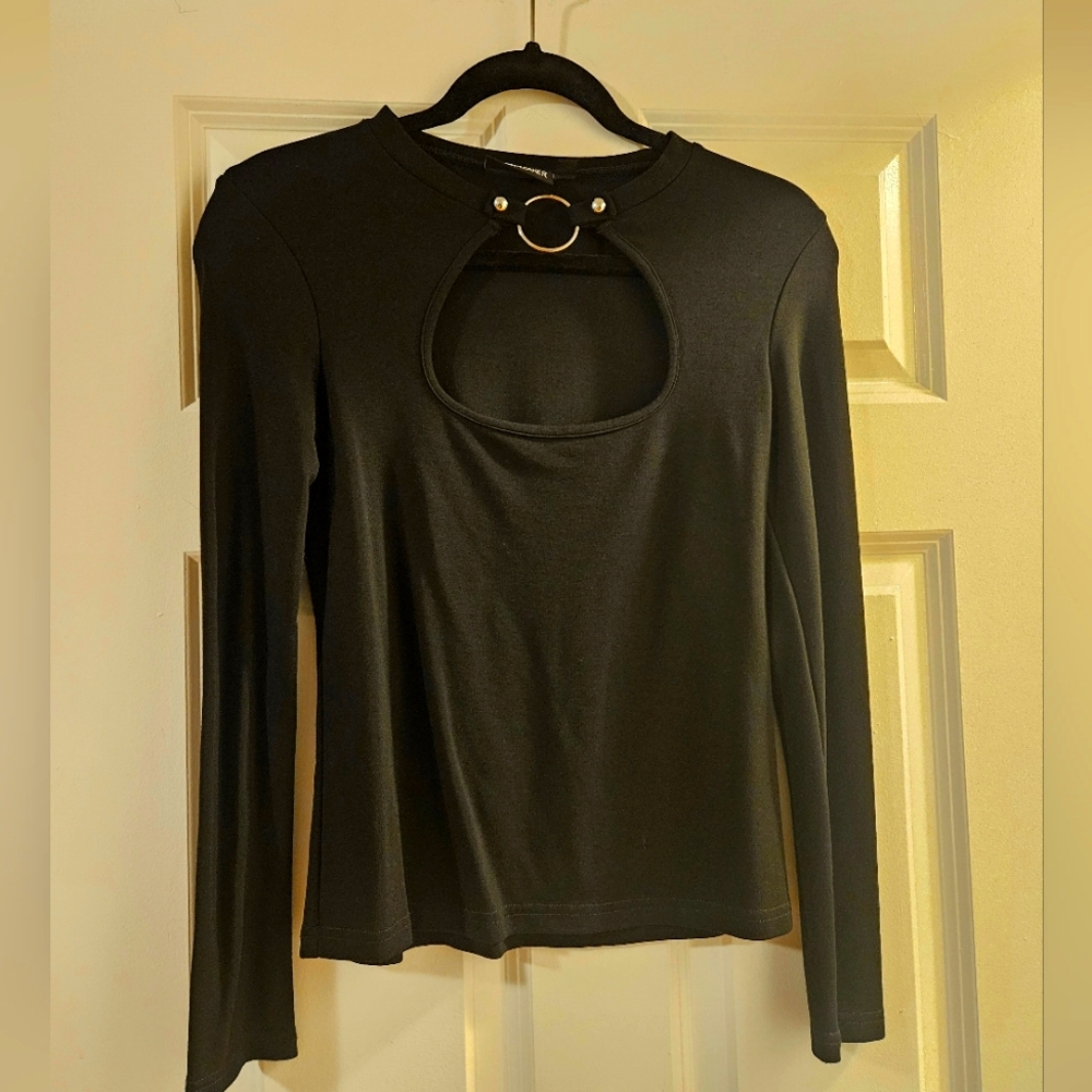 Jawbreaker London O-ring pullover goth top, Women's Size M